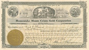 Homestake Monte Cristo Gold Corporation - Stock Certificate